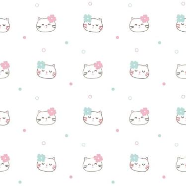Imagem de Papel De Parede Adesivo Gato Hello Gatinho 3m