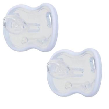 Imagem de Kit 2 Chupetas 100% Silicone Bico Ortodôntico Para Bebê Menino e Menin