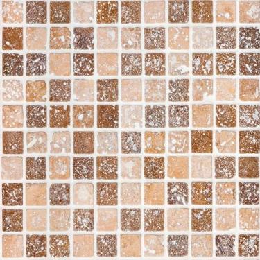 Imagem de Papel De Parede Lavabo Pastilha Pedra Bege Autocolante 12m