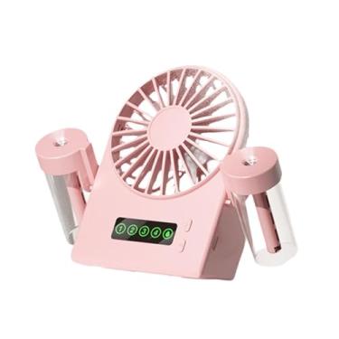 Imagem de IEUDNS Ventilador do ventilador de névoa ventilador spray 4 velocidades compactas compactas de baixo ruído de ar resfriamento de ar para o dormitório interno, Rosa