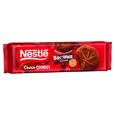 Imagem de BISCOITO COOKIE RECHEIO CHOCOLATE E GOTAS BROWNIE TEXTURE NESTLÉ CHOCO COOKIES PACOTE 120G