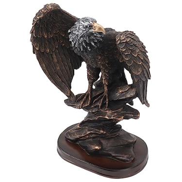 Imagem de Estátua de Resina Eagle, Estatueta Vintage e Artística Grande Estátua de águia Estatueta de Prateleira de Mesa para Sala de Estar, Estudo, Entrada ou Hotel