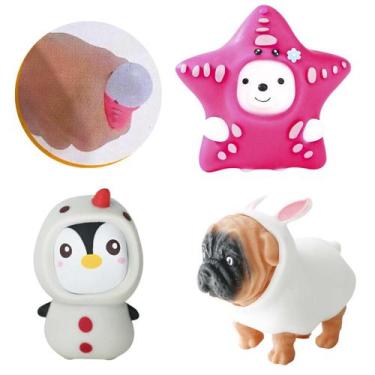 Imagem de Brinquedo Antiestress Kit 3 Bichinhos Fantasia Apertar e Relaxar ao Me