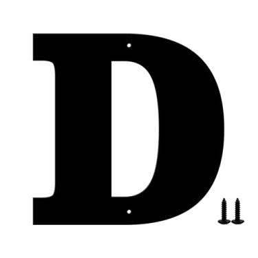 Imagem de Números e letras de casa de metal moderno - revestimento preto à prova de intempéries, ideal para decoração de jardim, porta e caixa de correio, com kit de unhas de fácil instalação (12,7 cm, D)