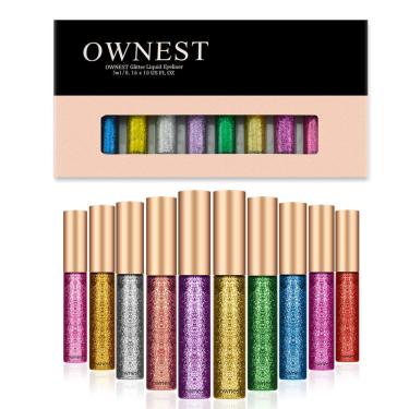 Imagem de Delineador de olhos Liquid Glitter Ownest 10 cores à prova d'água 5mL x10