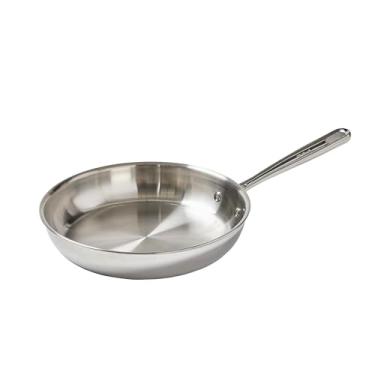 Imagem de Frigideira de aço inoxidável T-fal Pro Tri-Ply, 25,4 cm, compatível com indução, segura para forno 1400 °C, calor rápido e uniforme, qualidade profissional e durabilidade, frigideira, frigideira