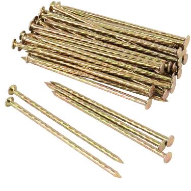 Imagem de WONGWAI 100 peças de pontas espirais galvanizadas de metal de 15,24 cm, ponta de jardim em espiral de metal, pontas espirais de zincificação para afiação de paisagem, borda de pavimentação, barreira de ervas daninhas