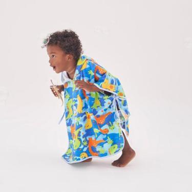 Imagem de Toalha Poncho Infantil com Capuz Baby Joy, Dinossauro