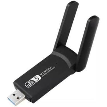 Imagem de Adaptador Wi-Fi USB 3.0, Dual Band 2.4G/5G, 1300Mbps, 2 Antenas, Preto