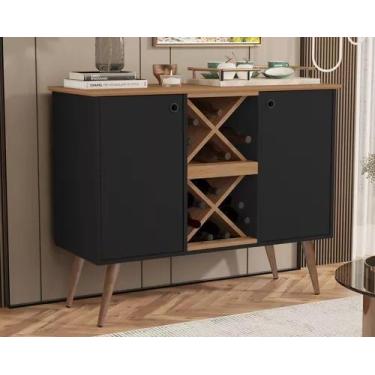 Imagem de Buffet Aparador Elegance Bar Drink Adega com 2 Portas Nichos 4 Pés em 