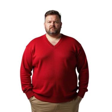 Imagem de Blusa Suéter Masculino Plus G4 G5 G6 Tricot Frio Inverno - KantyLan, V