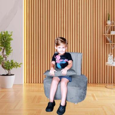 Imagem de Puff Orgânico Luxo Feijão Infantil - Silverio Decor, Grafite