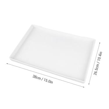 Imagem de Bandeja de Porção de Plástico, Leve e Resistente Adequado para Reuniões de Família Design de Fundo Não Deslizante Ideal para Decorações de Festas Bandeja Retângulo Com Design de