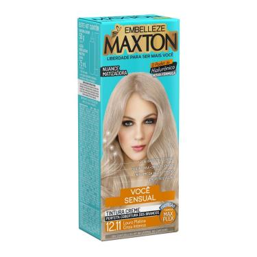 Imagem de Tintura Maxton Creme Louro Platina Cinza Intenso 12.11
