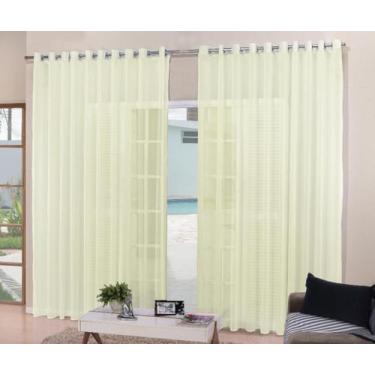 Imagem de Cortina Para Sala Quarto Voal Liso Palha 4,00X2,80 - B.F Confecçoes