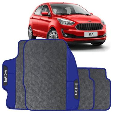 Imagem de LINDO JOGO TAPETE 4 PEÇAS CARRO AUTOMOTIVO  NA COR AZUL Ford Ka e Ka+ 