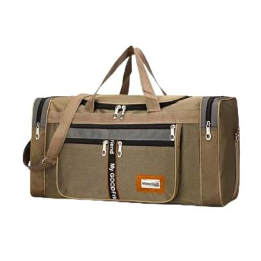 Imagem de TOKSHOP Bolsa Mala Viagem de Mão Ombro Transversal Ajustável Feminina e Masculina Super Grande 60 Litros (Marrom Claro)