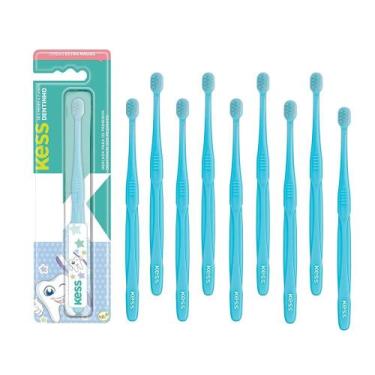 Imagem de Kit 10 Escovas Dentais Infantil Bebês 0 a 6 meses Cerdas Extra Macia K