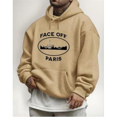 Imagem de Blusa Masculina Moletom Face Off Basico Minimalista Paris - Qualidade 