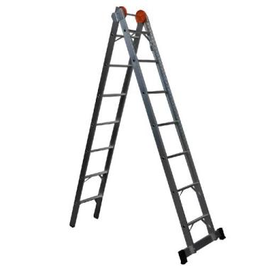 Imagem de Escada Extensiva de Alumínio com Acessórios em Polipropileno 7 Degraus