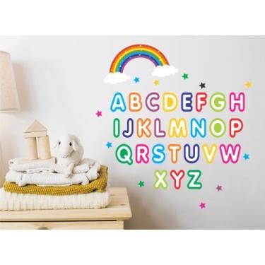 Imagem de Adesivo Parede Didático Alfabeto Colorido Arco Iris Escolas - Colakoal