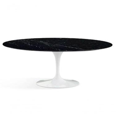 Imagem de Mesa De Jantar Saarinen Oval 160X90cm Mármore Nero Branco