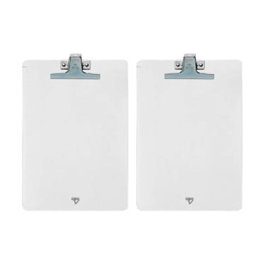 Imagem de Prancheta Acrílico Ofício Cristal Garra Metal - Kit C/ 2 Un