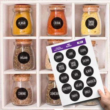 Imagem de Adesivo para Temperos Lavável em lava Louças Organizador de Cozinha Etiquetas