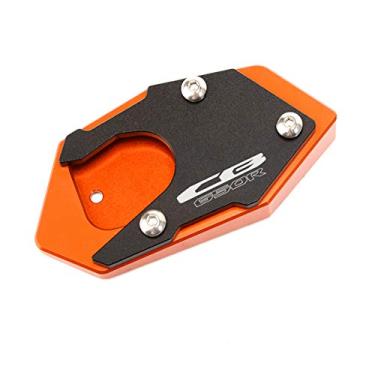Imagem de Acc-Creativity Suporte lateral para pé de motocicleta ampliador lateral placa de extensão compatível com HONDA CB650R CBR650R 2019-2020 (CB650R, laranja)
