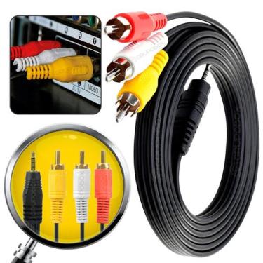 Imagem de Cabo Audio Video Rca P3 3 Para Celular Dvd 1,5m - KTS