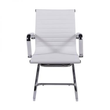 Imagem de Cadeira Escritório Baixa Esteirinha Fixa Corino 3301 Branco