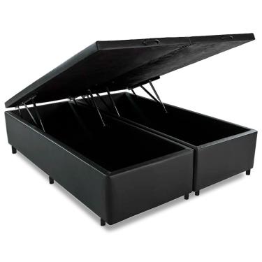 Imagem de Cama Box Baú Queen Base 158x198cm Varias Cores - Nova Box Cor:preto Sintético