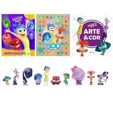 Imagem de Kit de livros disney 3 vol: divertidamente 2 novas emoções (10 miniatu