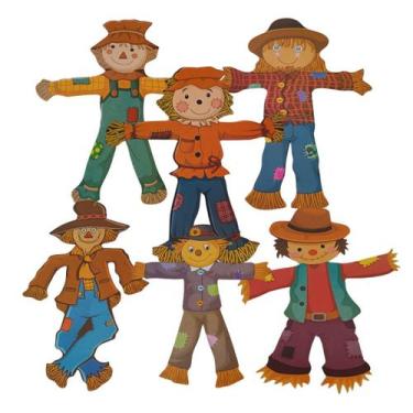 Imagem de Mini Painel Decorativo Kit Espantalho - 06 Unidades - NC Toys