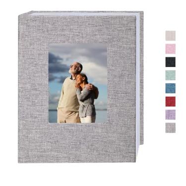 Imagem de Cherrich Álbum De Fotos Pequeno 4X6 Com 100 Bolsos, Capa Linho, Livro Para Casamento, Bebê, Família, Formatura