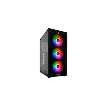 Imagem de Gabinete Gamer HAYOM GB1769, Mid Tower, Lateral em Vidro, 3X Fans, Preto - GB.17.10.69