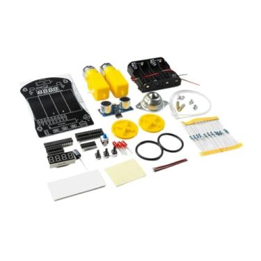 Imagem de YIJU Kits de robôs inteligentes Stem Controle de aplicativo educacional Carro robô inteligente R3 Kit de projeto Módulo ultrassônico Placa R3 para, Roda Olho de Boi