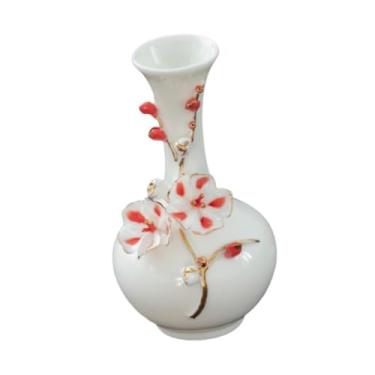 Imagem de Generic Vaso de cerâmica para flores, arranjo floral, versátil, tradicional, minimalista, estético, vaso de plantas para decoração de centros de mesa, Pescoço Longo Vermelho