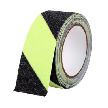 Imagem de Fenteer Fita adesiva que brilha no escuro, rolo de fita antiderrapante para escadas, resistente, alta tração, adesivo forte, fita de advertência segura, Sarja Luminosa, 5 M