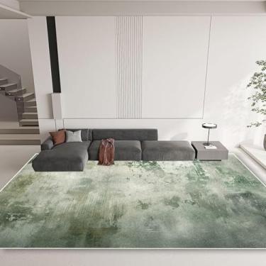 Imagem de Tapete verde claro para sala de estar, macio, grande, decoração, quarto, sala de estar, tapete lavável (200x200 cm)/CX048-lint-free-1)