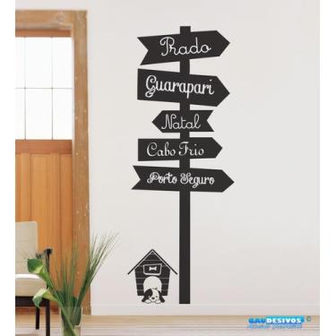 Imagem de Adesivo de Lousa de Setas escreva Nomes cidade e Cachorro - Gaudesivos