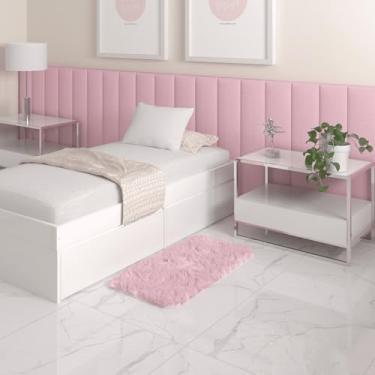 Imagem de Tapete Sala Felpudo Peludo Rosa Bebe 50 X 100 Cm