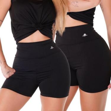 Imagem de Kit 02 Shorts Treino Suplex Legging Academia Cós Alto - força do sol, 