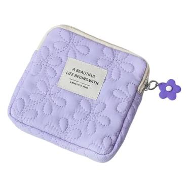 Imagem de Zialofi Bolsa de armazenamento de guardanapos portátil bolsa de menstruação fofa para mulheres meninas batom, Roxo