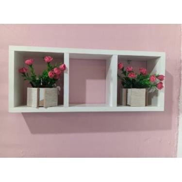 Imagem de NICHO 50x20x10 RETANGULAR GRANDE 100% MDF SALA QUARTO COZINHA - jhas m