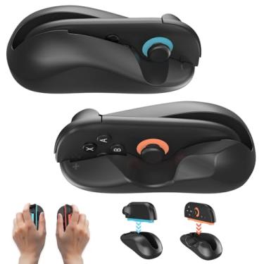 Imagem de Rechale Gaming Mouse Stand Controller for Nintendo Switch 2 JoyCons, Better Enhance Control Portable Mice for Drive Shooter Game Accessories, 2 Packs Mouse Grip Adapter (Black)