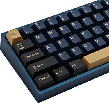 Imagem de Hyekit Teclas 171 teclas Samurai Azul Personalizadas Doubleshot Conjunto de teclas ABS Perfil cereja para Cherry Gateron MX Switches Teclado Mecânico Layouts EUA e Reino Unido (2,25u, 2,75u, 3u, 6,25u