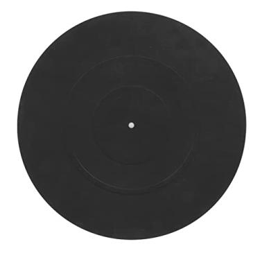 Imagem de Tapete de Prato Giratório, Almofada de Disco de Vinil Profissional Resistente à Estática Com Redução de Vibração Com Design Preto, Durável e Antiderrapante, para LP Slipmat