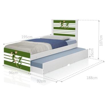 Imagem de Bicama Juvenil Com Cabeceira Adesivada Futebol Jogador