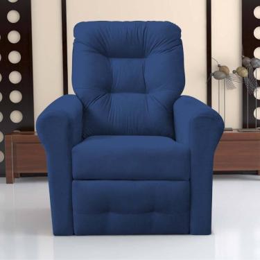 Imagem de Poltrona Reclinável Para Descanso Thalia Suede Azul